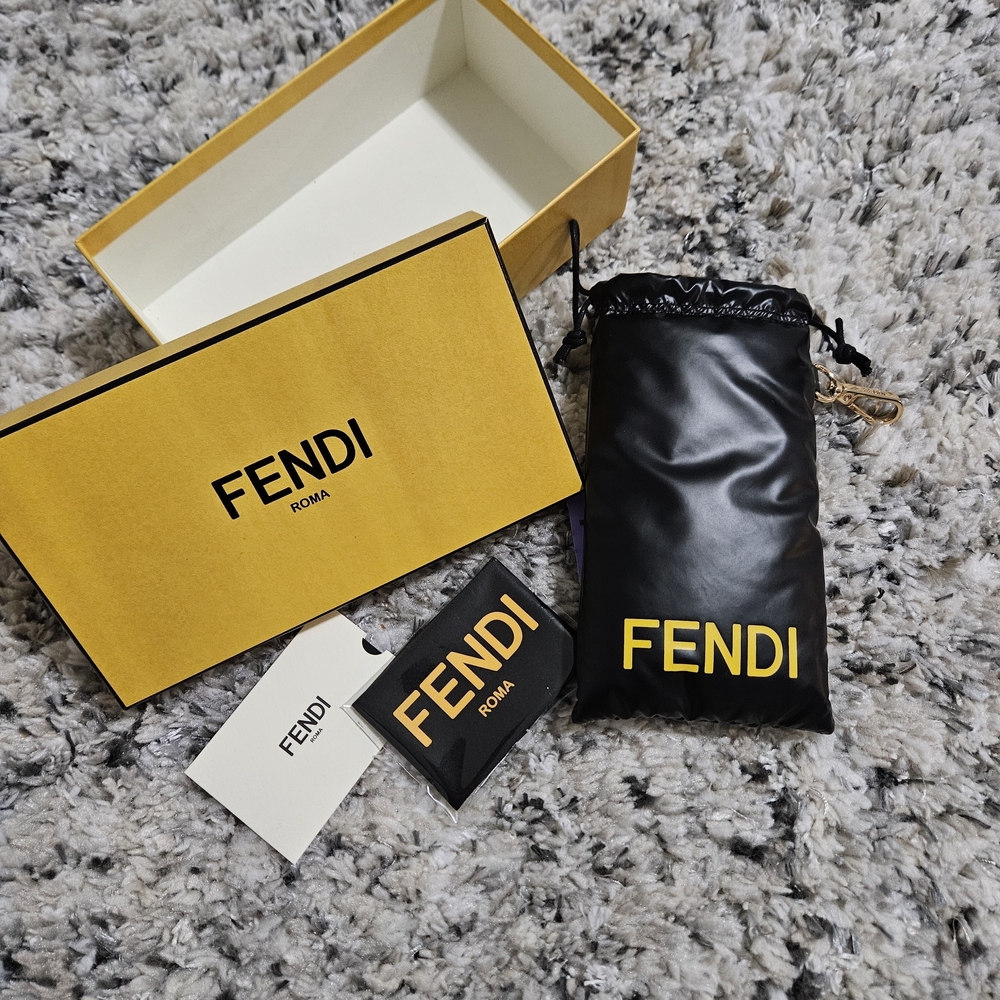 Fendi Black and Yellow Logo Case